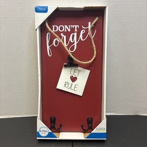 Don't Forget Message Board with Hooks Wall Hanging Wall Decor